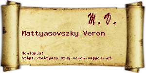 Mattyasovszky Veron névjegykártya